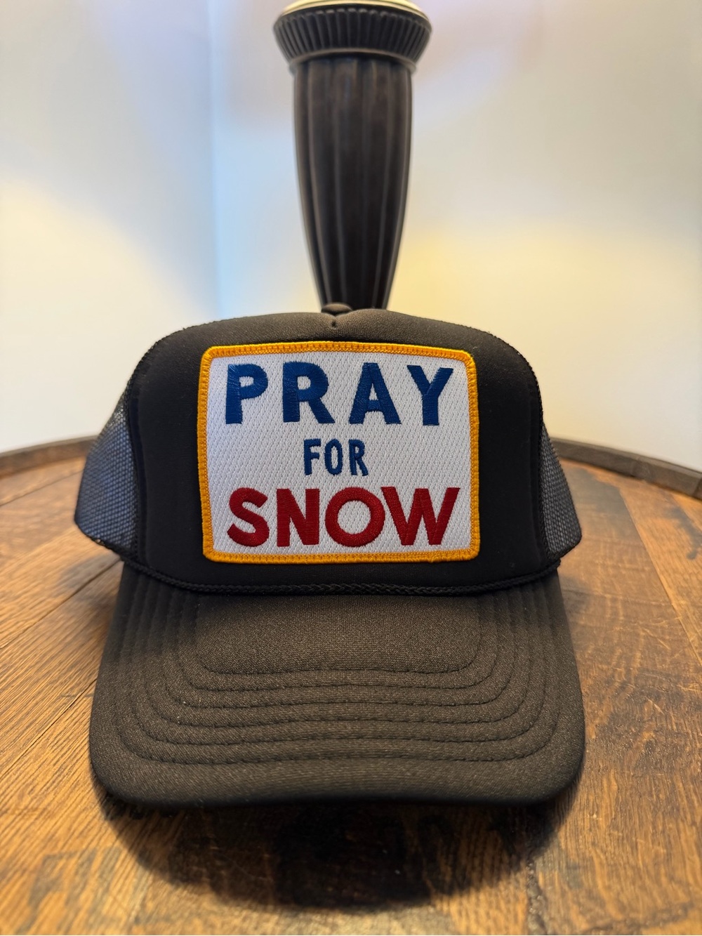 NWT Aviator Nation ‘Pray For Snow’ Black Trucker Hat Unisex